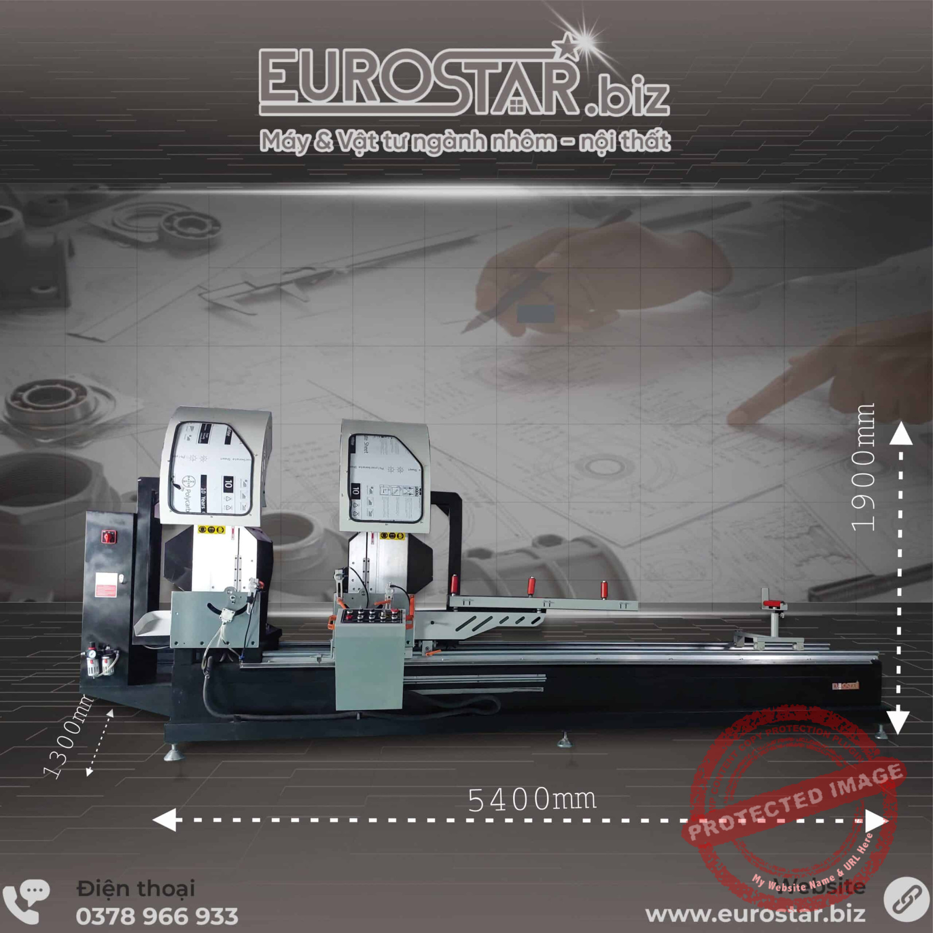 MÁY CẮT 09 LƯỠI 500 HUAXIN Máy cắt Nhôm 09 Lưỡi 500 HUAXIN