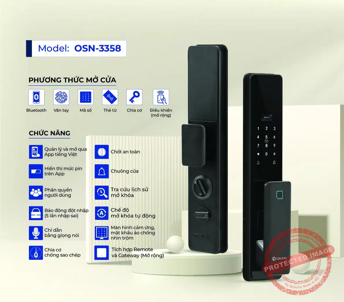 Khóa Cửa Có Màn Hình OSN-3358