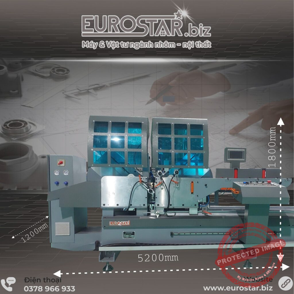 Máy cắt nhôm 2 đầu lưỡi kim cương 550mm - Thước điện tử