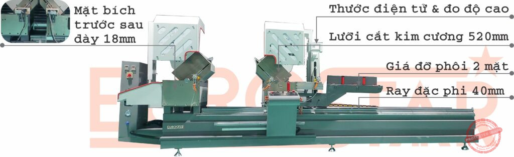 Máy cắt nhôm 2 đầu 09 lưỡi Eurostar