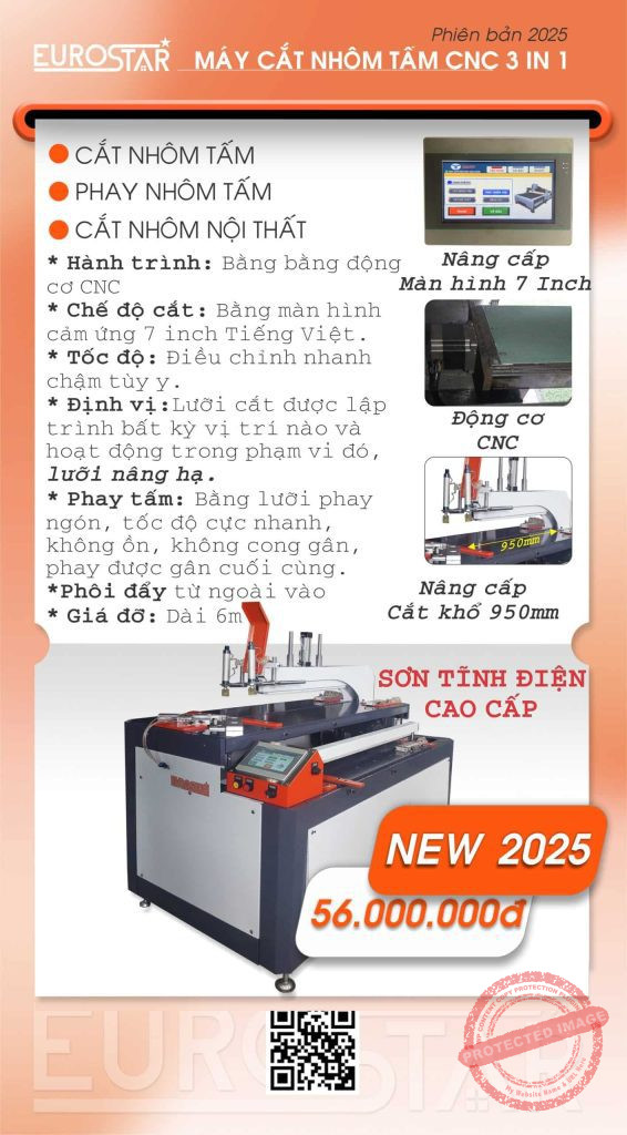 Máy Cắt Nhôm Tấm 3 trong 1 phiên bản thước điện tử