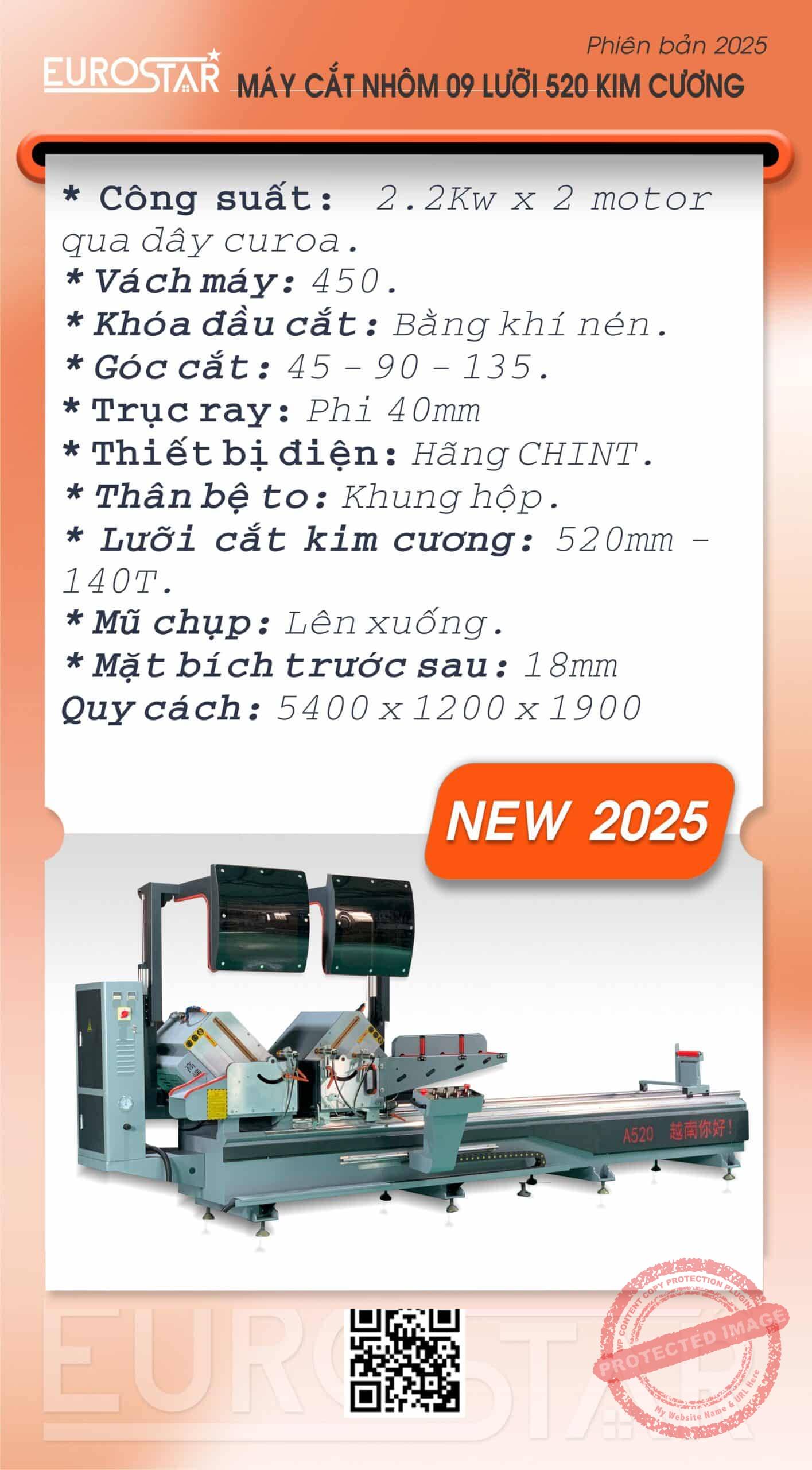 Máy cắt nhôm 09 lưỡi 520