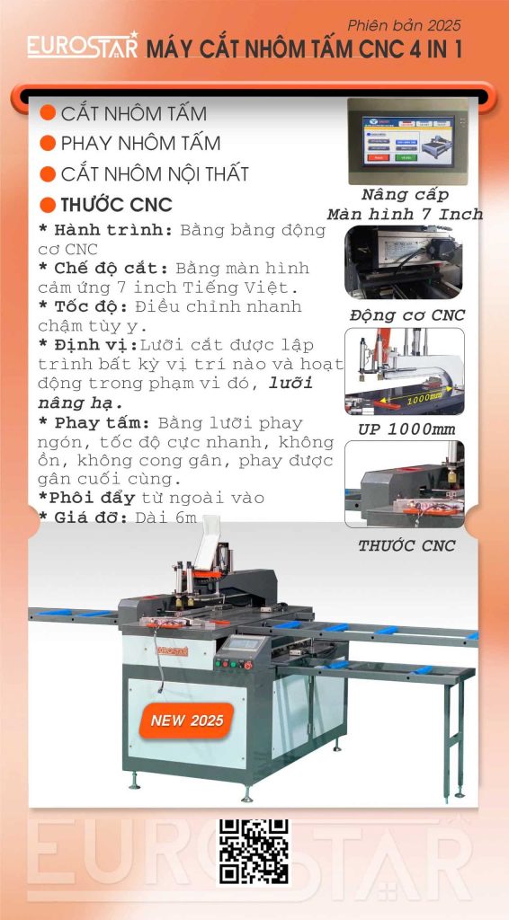Máy Cắt Nhôm Tấm 4 trong 1 thước CNC