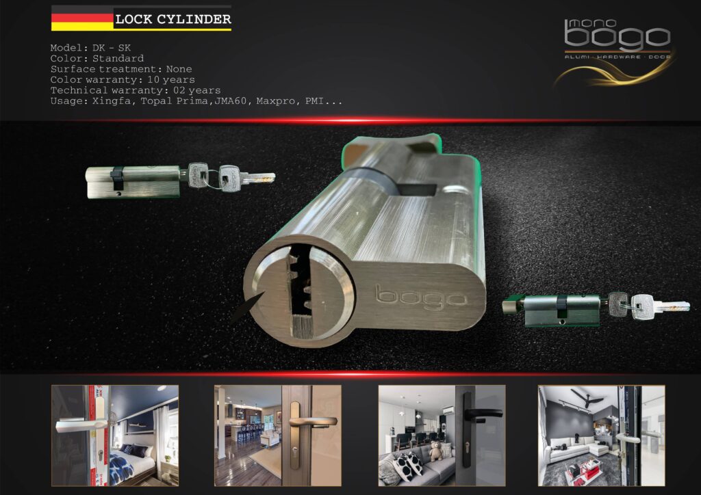 lõi khóa và thân khóa Bogo còn là điểm nhấn thẩm mỹ