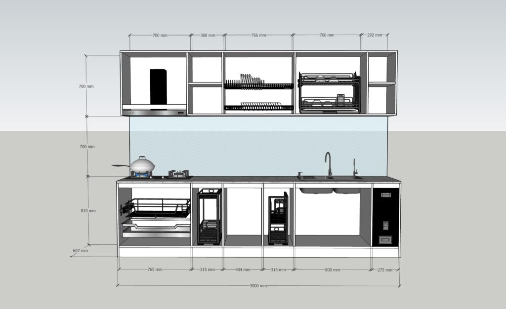 Hướng Dẫn Tính Toán Vật Tư Nhôm Cho Một Bộ Tủ Bếp