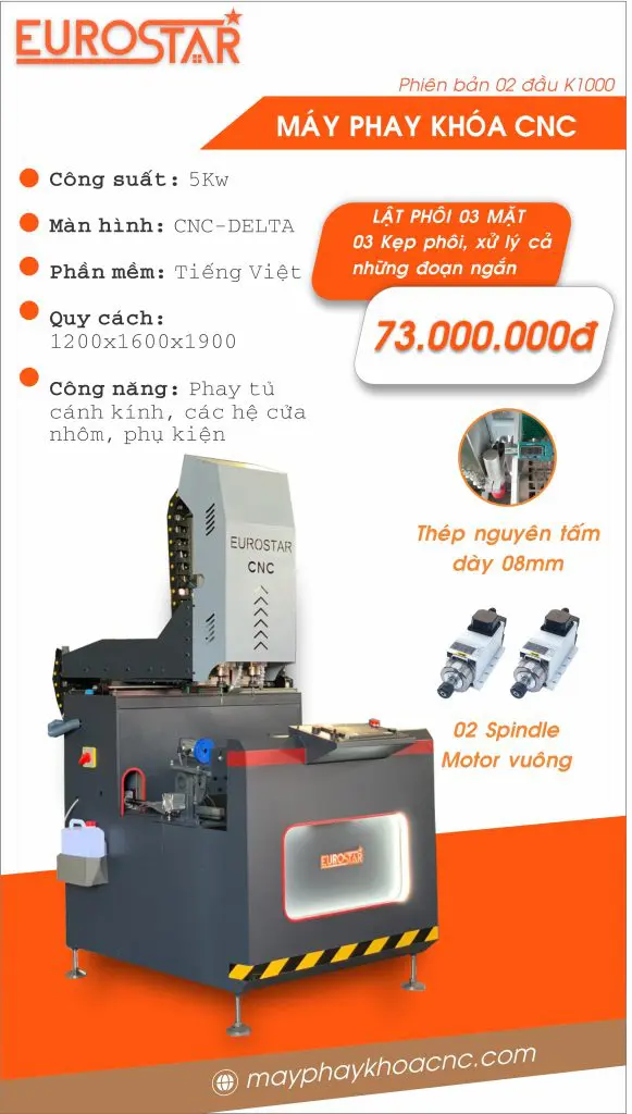 Máy khoét khóa nhôm CNC K1000