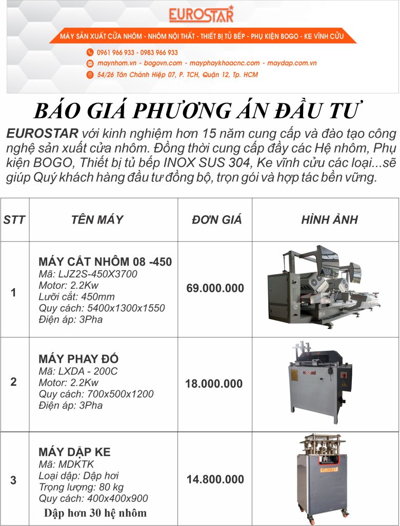 Sản Xuất Cửa Nhôm Cần Những Máy Nào