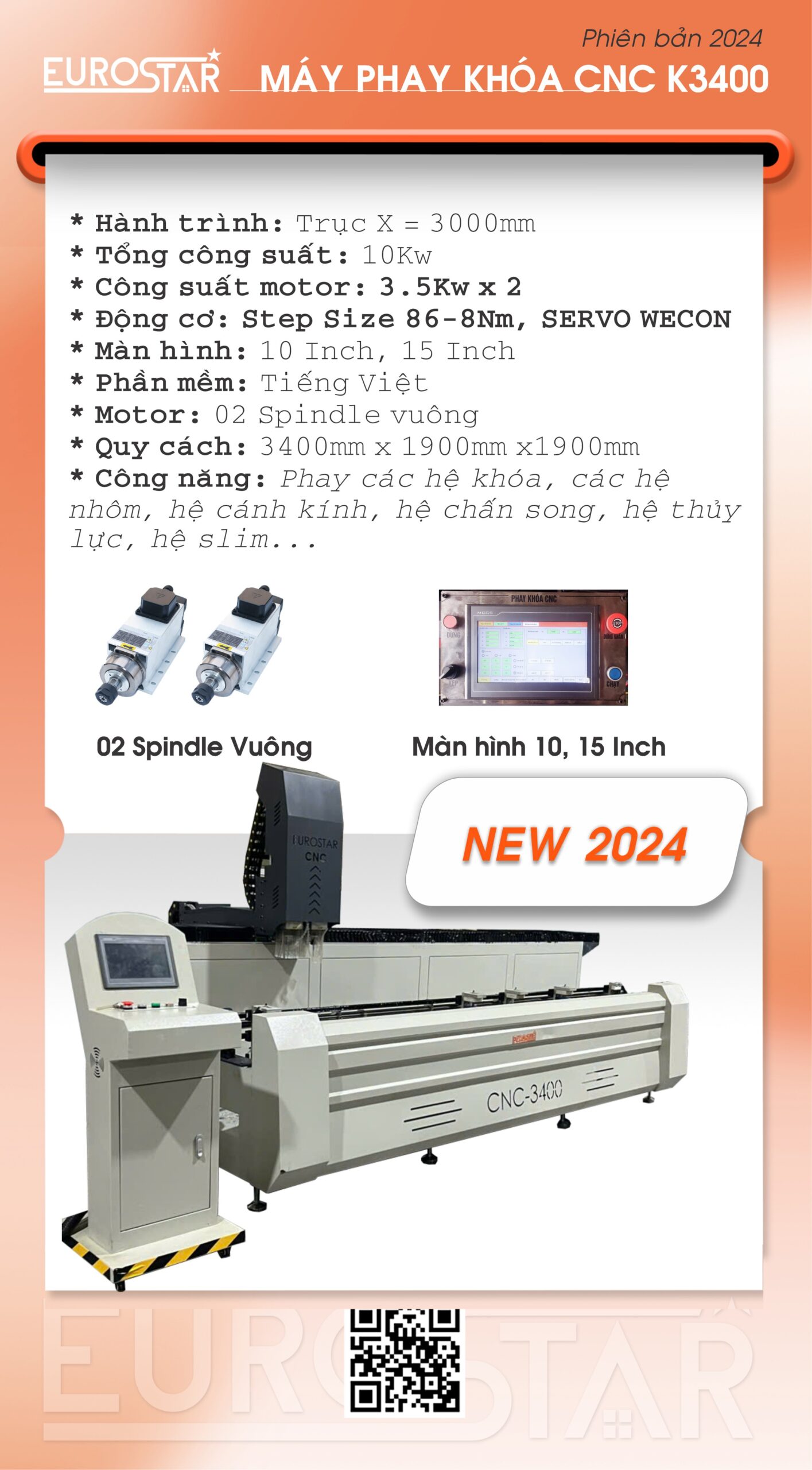 Máy Khoét Khóa CNC K3400