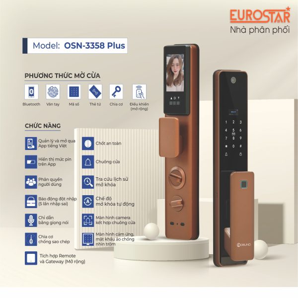 Khóa Điện Tử Có Camera OSN-3358 Plus